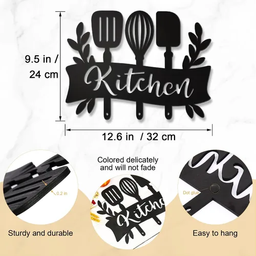 Miniatura 3 de Zzbakress Letrero de madera para cocina, decoración rústica de cocina de granja (estilo 2)