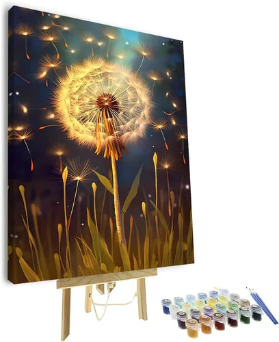TUMOVO Pintura por números para adultos, pintura de diente de león por números, campo de semillas de diente de león para adultos kits de pintura por