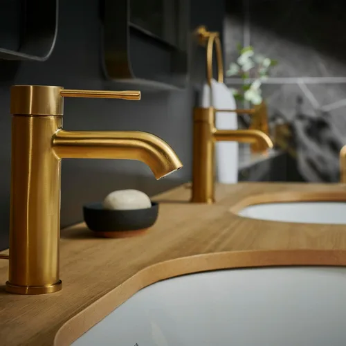 Miniatura 6 de GROHE 23592GNA Essence, grifo de baño de un solo agujero de un solo mango tamaño S 1.2 GPM, amanecer fresco cepillado (oro cepillado)