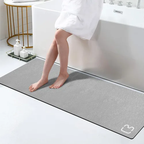 Miniatura 20 de RUERYA Tierra de Diatomeas Alfombras de Baño 23.6 x 15.7 pulgadas, Secado Rápido Súper Absorbente Base de Goma Antideslizante Alfombra de Baño