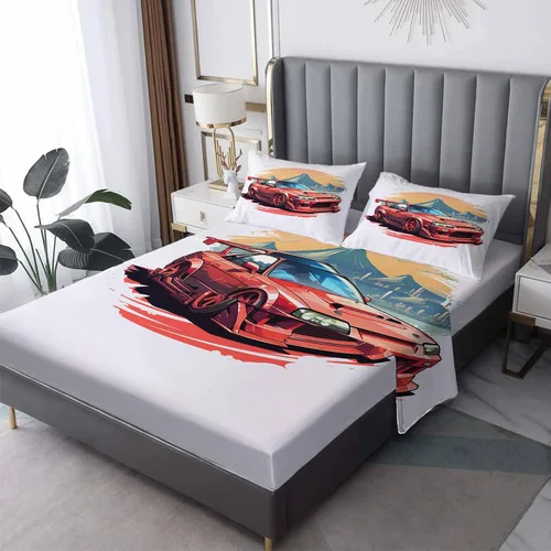 Miniatura 17 de Juego de sábanas tamaño individual: sábanas y fundas de almohada, sábanas y fundas de almohada, microfibra suave y bolsillo profundo y patrón sin