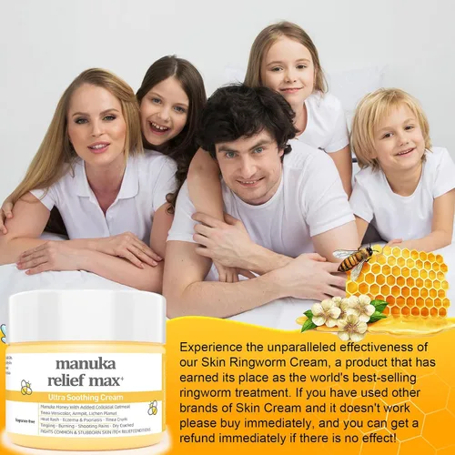 Miniatura 3 de Crema orgánica de loción de miel de manuka con avena coloidal, hidratante calmante para piel seca, para alivio, eccema de manos y cuerpo, psoriasis