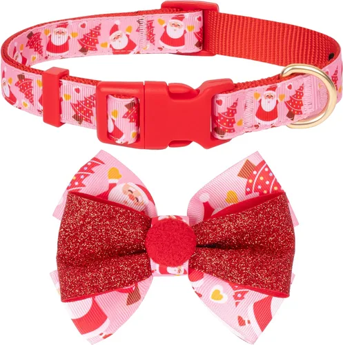 Miniatura 20 de azuza Collar de perro con pajarita, collar de perro suave y cómodo con lazo, patrones divertidos y color brillante para perros pequeños D#Fruta-Piña