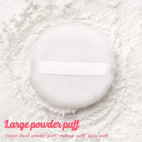 Miniatura 3 de Topwon Soplo de polvo de 4 pulgadas, lavable de cuerpo grande para limpieza facial, maquillaje y mezcla de base de polvo, suave y peludo 3 PAQUETES