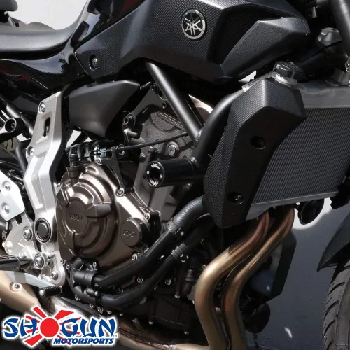 Miniatura 3 de Shogun Yamaha FZ-07 FZ 07 2015 2016 2017 MT-07 MT07 y XSR700 2018 2019 2020 2021 Negro PA2 Deslizadores de marco sin corte para modelos ABS y no ABS