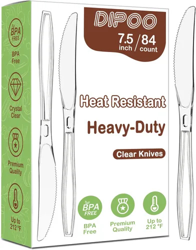 Miniatura 7 de 360 piezas cucharas de plástico transparente de 6.8", resistentes y sin BPA, resistentes al calor, cubiertos de plástico sólidos y duraderos