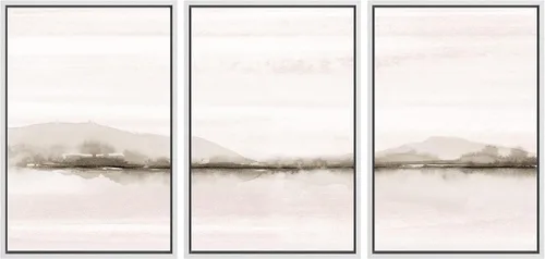 Miniatura 158 de SIGNWIN Lienzo enmarcado para pared, juego de arte tranquilo con reflejo de lago, acuarela, montaña y agua, ilustraciones modernas, arte abstracto