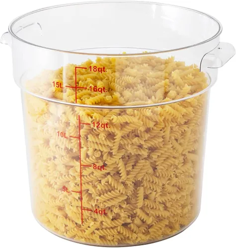 Restaurantware Met Lux - Contenedores de almacenamiento de alimentos de 18 cuartos de galón, 10 recipientes redondos de almacenamiento comercial,