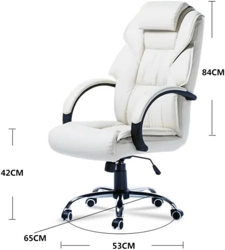 Miniatura 5 de Silla de oficina con respaldo alto, sillas ergonómicas para jefes, silla giratoria de malla de cuero para el hogar, silla reclinable con soporte