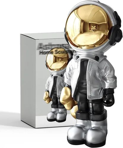 Miniatura 15 de EZ4ENCE Estatua de astronauta escultura de astronauta, escultura para decoración del hogar, decoración de estante azul artístico, decoración de mesa