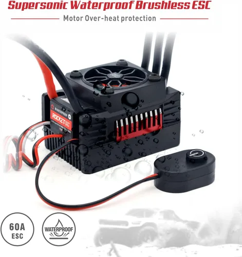 Miniatura 4 de Surpass Hobby RC Motor sin escobillas, Rocket V2 Supersónico 3660 3200KV 4 polos sin escobillas Motor Set con 60A ESC para 1/10 RC Car Upgrade Parts