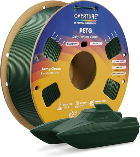 Miniatura 15 de OVERTURE - Filamento PETG de 1/16 de pulgada (1.75 mm) para impresora 3D y FDM, bien enrollado, duradero, carrete de 4.4 libras, dureza firme