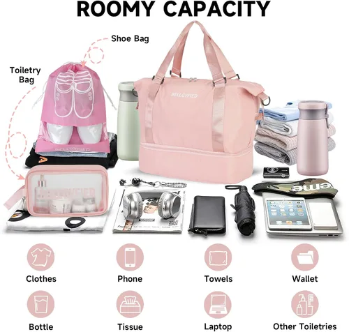 Miniatura 2 de Bellgyfied Bolsa de gimnasio para mujer, A-Rosa, Moda