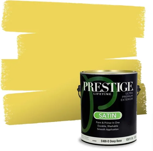 Miniatura 60 de PRESTIGE Pinturas Pintura Exterior e Imprimación En Uno, 1 Galón, Satinado, Pareja Comparable de Benjamin Moore* Amarillo* 320BM-PCM
