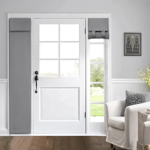 Miniatura 6 de HOMEIDEAS Cortinas opacas para puerta francesa, cortinas de luz lateral para puerta delantera, 2 paneles, persianas laterales para ventanas