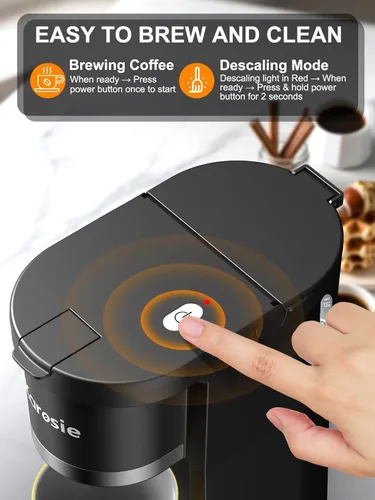 Miniatura 6 de Cafetera pequeña de una sola porción, preparación rápida para K-Cup y café molido, tamaños de preparación de 6 a 12 onzas, cafetera de una sola taza