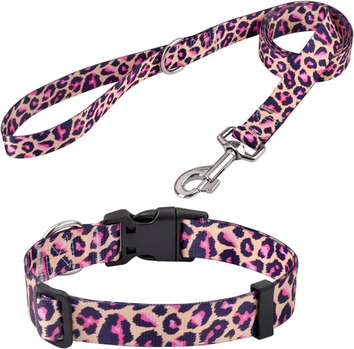 Miniatura 34 de Mihqy - Collar de perro, patrones geométricos florales, tribales, bohemios, collar de estilo étnico, suave y ajustable, para perros pequeños, Pink
