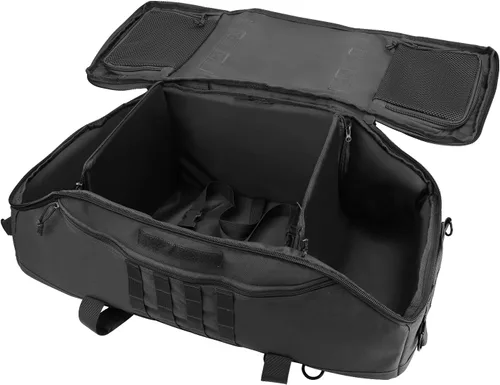 Miniatura 5 de Bolsa de lona grande de 65L, mochila táctica 3 en 1 MOLLE para deportes, gimnasio, exteriores, color negro