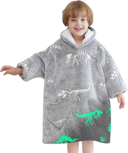 Miniatura 23 de Mewkou Manta con Capucha Portátil para Niños Sudadera con Capucha de Sherpa Extra Grande para Niños, Niñas y Niños Pequeños de 2 a 6 años