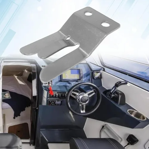 Miniatura 4 de Soporte de clip para micrófono de radio CB/Ham VHF de acero inoxidable para Marine Jet Yacht RV, compatible con Yaesu MH-48 FT8900 FT7800 FT7900