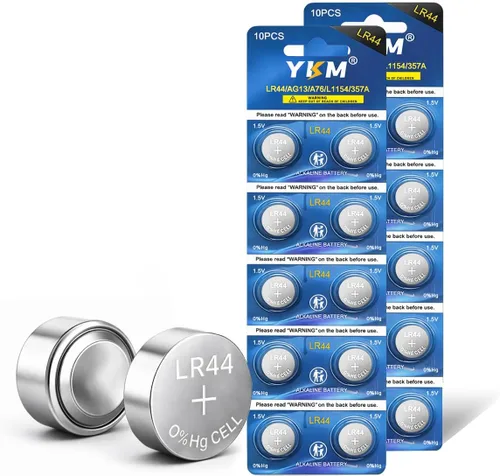 Miniatura 10 de YKM Paquete de 10 Baterías LR44 AG13 L1154f A76 357/303 L1154 L1154c LR44h 1.5V Baterías Alcalinas para Calibrador Digital Batería de Reloj
