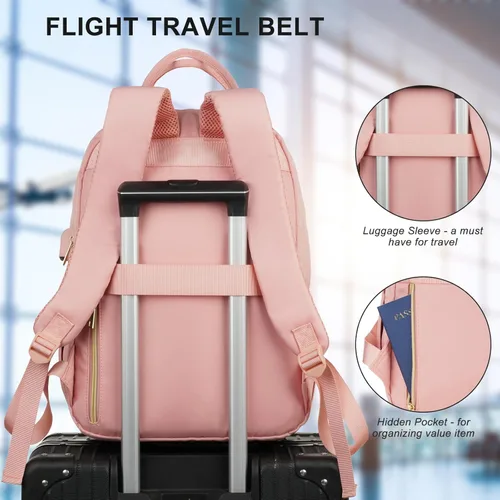 Miniatura 5 de Mochila Bolso para mujeres, linda mochila escolar para adolescentes con compartimento para laptop, mochila acolchada elegante para computadora