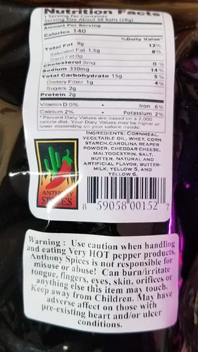 Miniatura 2 de Anthony Spices - Bolas de queso Carolina Reaper (Bolas de queso extremadamente picantes)