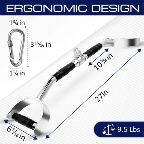 Miniatura 2 de Yes4All Neutral Paddle Grip LAT Pull Down Bar, Range of Motion Spreader Handle Cable Attachments