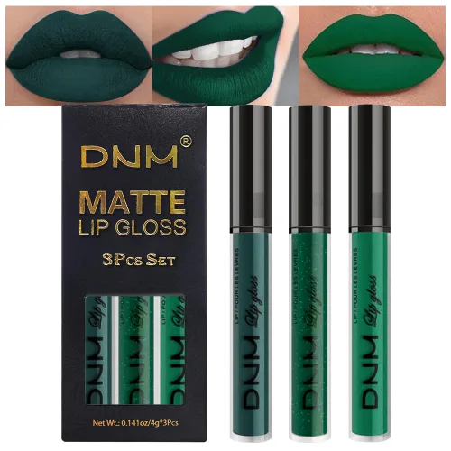 Miniatura 22 de evpct 2 Piezas Lápiz Labial Líquido Verde Esmeralda con Brillo Glitter, Brillo Labial Tinte y Delineador de Labios Retráctil, Set de Maquillaje