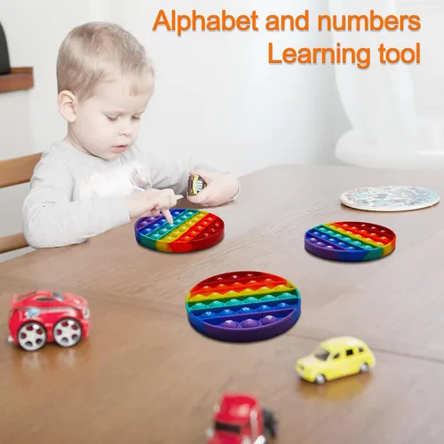 Miniatura 4 de Juguete antiestrés alfabeto Pop, letras ABC, números, juguetes educativos y de aprendizaje, juguetes sensoriales redondos, juegos de apretar