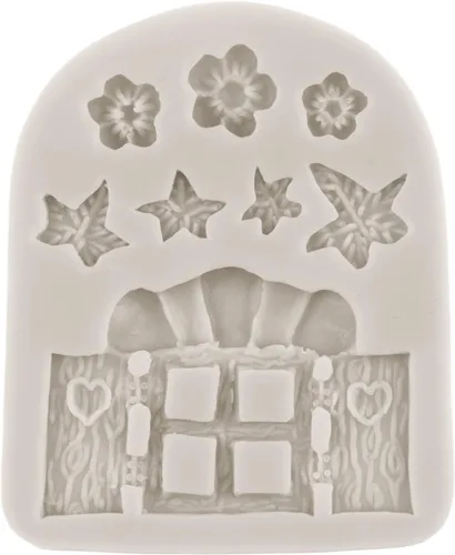 Miniatura 7 de Sijiangmold Moldes de silicona encantados para jardín, hadas, gnomo, puerta de casa, ventana, molde de fondant para caracol, hongos, fondant