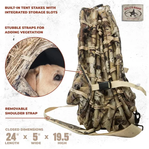 Miniatura 4 de Rig'Em Right Waterfowl Field Bully Bird Caza - Persiana para perros – Instalación ultra rápida sin pines, bisagras o postes Optifade Marsh