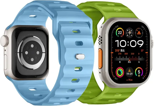 Miniatura 17 de Correa deportiva compatible con Apple Watch Ultra 2 Band de 1.929 in 1.811 in 1.772 in 1.732 in 1.654 in para hombres, correas de silicona suave