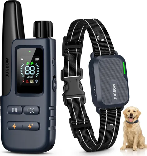 Miniatura 13 de Collar de choque para perro, collar de entrenamiento para perros de 4500 pies con control remoto, IPX8 impermeable, collar eléctrico para perro