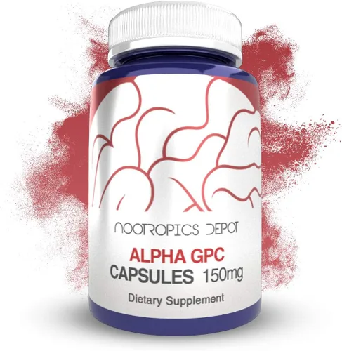 Nootropics Depot Cápsulas Alpha GPC | 150 mg | 180 unidades | Suplemento colinérgico | Suplemento para la salud cerebral | Apoya la función cerebral