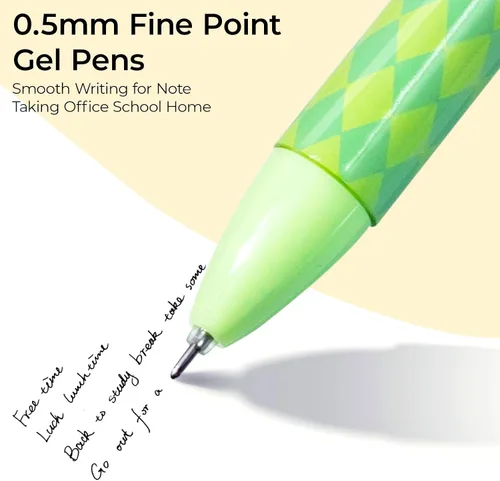 Miniatura 4 de M&G Bolígrafos de gel, bolígrafos retráctiles de tinta de gel de 0.020 in, punta fina, bonitos bolígrafos de gel con patrón de gato
