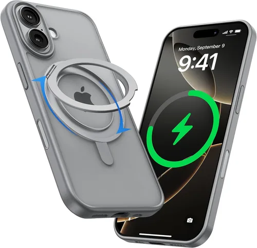 Miniatura 46 de MAGIC JOHN Soporte Magnético Invisible Giratorio 360° para Funda de iPhone 17 Pro [Botón de Control de Cámara] [Compatible con MagSafe] 16 FT Negro