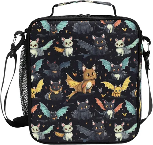 Miniatura 30 de MNSRUU Bolsas de almuerzo para niños y niñas, Doodle Kawaii Conejo, reutilizable, aislada, kit de bolsa térmica para comidas, bolsa organizadora