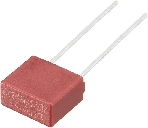 Miniatura 3 de uxcell 20pcs DIP montado en miniatura cuadrado lento golpe micro fusible T5A 5A 250V rojo