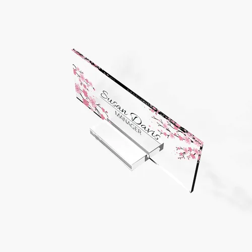 Miniatura 7 de ARTSWAVE Placa de nombre de escritorio personalizada, lujosa placa de nombre personalizada para escritorio, elegante diseño acrílico, decoración