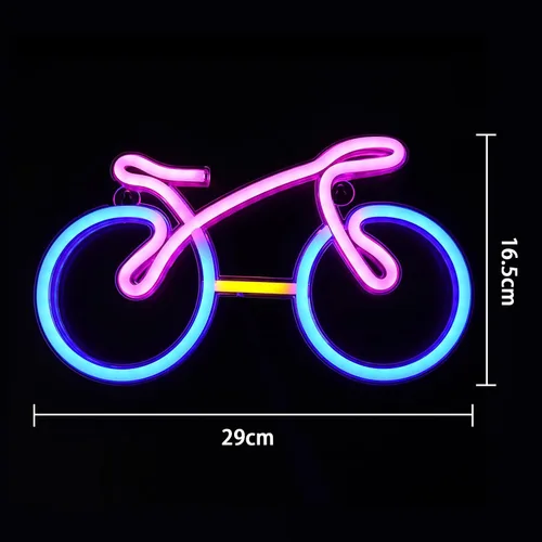 Miniatura 6 de ENUOLI Letreros de neón para bicicleta para decoración de pared, luces de neón de bicicleta para dormitorio, luz LED para bicicleta con USB