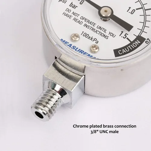 Miniatura 5 de MEASUREMAN Medidor de olla a presión de acero inoxidable, medidor de presión de presión, manómetro de vapor, dial de 2 pulgadas, montaje inferior