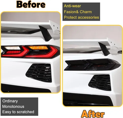 Miniatura 2 de Cubierta de luces traseras de automóvil compatible con Corvette C8 Stingray Z06 E-Ray 2020-2023 2024 2025, cubierta de lámpara trasera ahumada