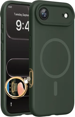 Miniatura 173 de Miracase Funda diseñada para iPhone 13, con protector de pantalla de vidrio templado, forro de microfibra suave antiarañazos, funda de goma