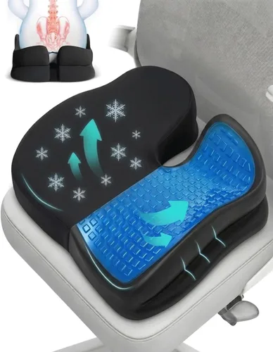 Miniatura 10 de Cojines de Gel para Asiento de Sillas de Oficina, Cojín para Silla de Ruedas para Sentarse Largo, Dolor de Espalda, Cojín de Espuma Viscoelástica