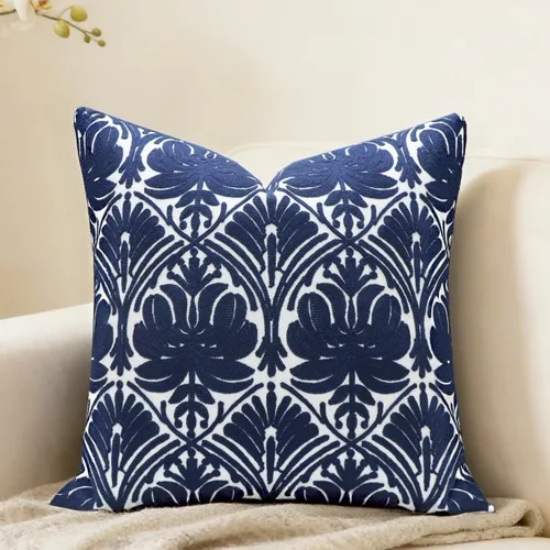 Miniatura 40 de Funda de almohada decorativa con bordado de lino rectangular Slow Cow para sofá, funda de almohada lumbar, funda de almohada para sofá, 12 x 24