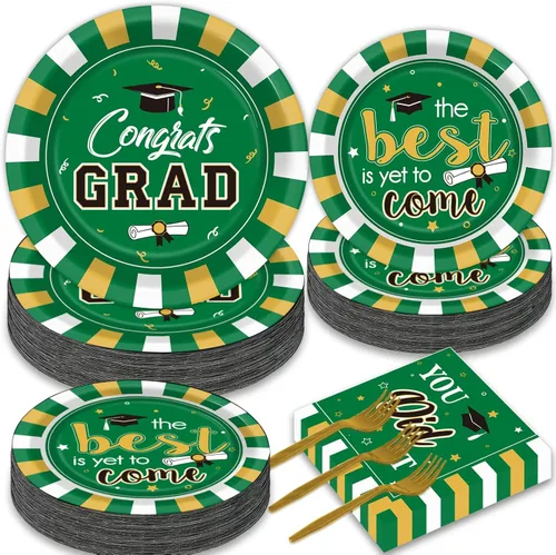 Miniatura 13 de Wiooffen Juego de 50 platos para fiesta de graduación y servilletas, suministros de felicitaciones para la clase de 2026, vajilla desechable