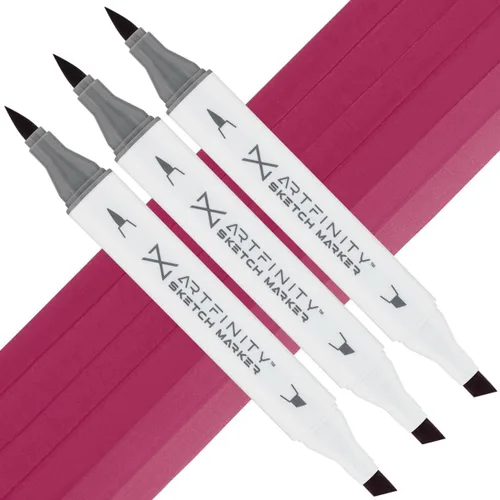 Artfinity Set de marcadores de boceto - Juego de 3 - Garnet RV4-65, marcadores profesionales a base de alcohol de tinte vibrante para artistas,
