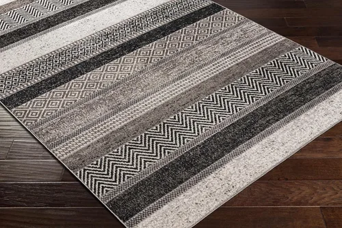 Miniatura 4 de Hauteloom Middlestown - Alfombra lavable a máquina para sala de estar, dormitorio, color negro, beige, gris, 5 pies 3 pulgadas x 7 pies