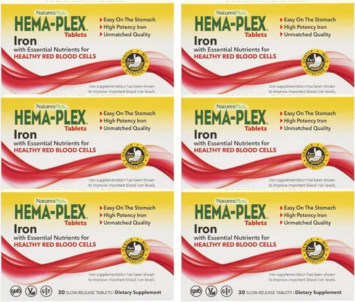 Miniatura 7 de NaturesPlus Hema-Plex Iron - 10 tabletas de liberación lenta - 85 mg de hierro quelado - Salud total de la sangre - con vitamina C y bioflavonoides